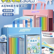 /Large Capacity Open 8A3Tools Art File Bag Handbag Elementary School Students Zipper Art Bag8K No. p