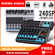 RISING AUDIO 8 channel mini audio mixer Line Mixer ,DC 5V,with MP3 PlayerBluetooth U disk 48V 24DSP