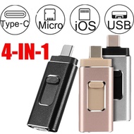 4 in 1 OTG USB Flash Drive 32 64G 128G 256G Memory Stick Type-C Pen Drive For Samsung S8 S9 Huawei P20 iphone X 8 7 Plus usb 3.0