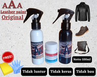 paket murah dempul kulit 40ml+cat kulit hitam 100ml+perawatan kulit 100mluntuk semua bahan kulitjake