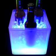 ถังน้ำแข็งไฟled ถังน้ำแข็งLED 3.5L LED กันน้ำ LED เปลี่ยนสี ถังน้ำแข็งพลาสติกบาร์ไนท์คลับ LED Light Up แชมเปญถังเบียร์บาร์