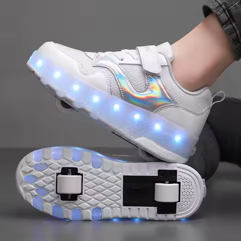 Heelys2025New Style Light-Up Double-Wheel Four-Wheel Invisible Automatic Retractable Shoes Children'