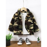 0-3 Years Kid Boy Camouflage Plush Jacket Winter Toddler Baby Boy Clothes Casual Coat Character Hand