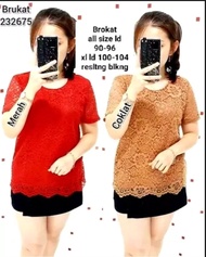 atasan blus full brukat premium atasan brokat wanita simple