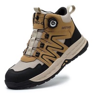 Ready Stock Rotating Button Safety Shoes Men Toe Work Sneakers Puncture-Proof Indestructible Shoes W