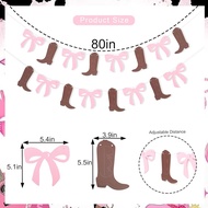 Banner Pendedahan Jantina "Boot Or Bows" - Hiasan Parti "Boots Or Bows", Ulang Tahun Pertama Cowgirl