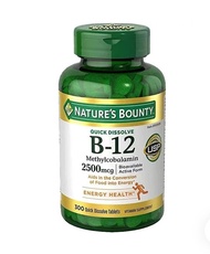 Nature's Bounty, Vitamin B12, 2,500 mcg, 300 Quick Dissolve Tablets 美國Nature's Bounty 維他命B12, 2500微克