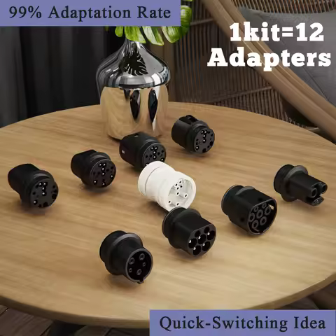 EVOLADO EV Charging Adapter All In One Compatible 4 AC Charging Standard GB/T J1772(Type 1) Type 2 F