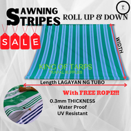 4ft x 6ft AWNING STRIPES ROLL UP TRAPAL - WATERPROOF - TRAPAL LONA TOLDA - LOWEST PRICE SALE