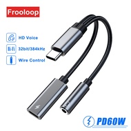 60W USB C To 3.5 MM Jack DAC Adapter For iPhone 15 Pro iPad Samsung HiFi Type C Dongle PD Charging AUX Audio Earphone Converter