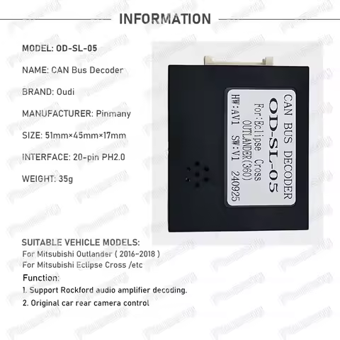 Car stereo Rockford fosgate Audio Decoder Android head unit Oudi CANBus adapter OD-SL-05 for Mitsubi