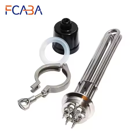 FCABA 2"Tri-clamp(OD64) Immersion Water Heater with Accessories 220V/380V 3KW/4.5KW/6KW/9KW/12KW 304