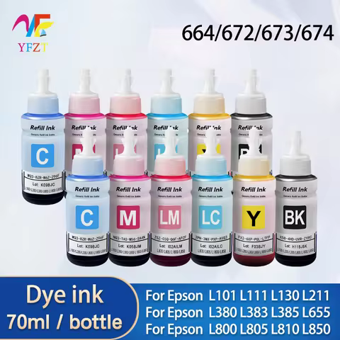 For Epson T664 T672 T673 Refill dye ink Premium Refill Ink for Epson L101 L111 L130L310 L495 L550 L5