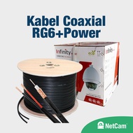 RG6 CCTV COAXIAL CABLE + POWER (2C) 300M BLACK (OUTDOOR)