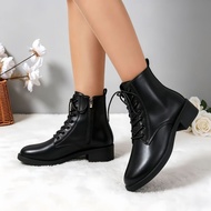 PINKEY P444 Ankle Boots Wanita Synthetic LeatherTALI with 4CM Low Heel and Side Zipper