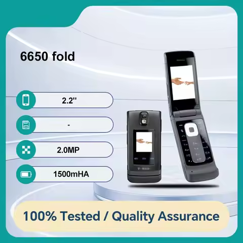 Original Unlocked 6650 fold 2.2 inches Single Card Mobile Phone 2MP Camera Bluetooth Good Condition