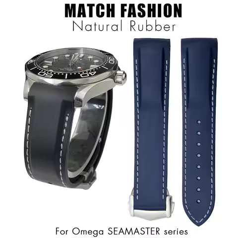 19mm 20mm 21mm 22mm Rubber Watchband for Omega Seamaster GMT Diver 300 Speedmaster for Aqua Terra AT