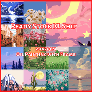 Paint by number 20x20cm with frame diy oil painting by numbers number painting lanscape picture