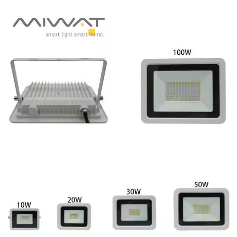 White LED Flood Light 10W 20W 30W 50W 100W IP68 Waterproof Outdoor Garden Projector Lighting Spotlig