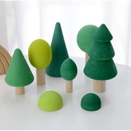 Green tree set of 8