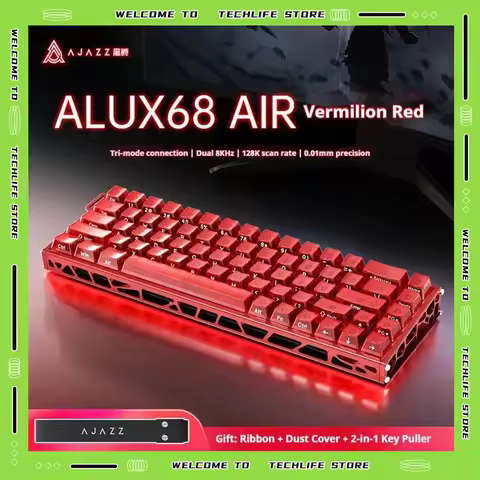 AJAZZ ALUX68 AIR 68 Keys 8K HZ Wireless Mechanical Keyboard Hot Swappable Gasket Mount Tri Mode RGB