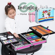 Unicorn Design 145pcs Art set Aluminum Case Pen Stationery
