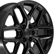 OE Wheels CV62 22 Inch Rim Fits Silverado 1500 Style 6x139.7 22x9 Satin Black - Hollander 14078 (1)