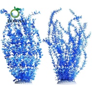 DOWNA 2PCS Aquarium Plastic Plants, 23.6-inch Tall Reliable Artificial Fish Tank Plants, Hot Plastic