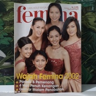 MAJALAH FEMINA AGUSTUS 2002 COVER WAJAH FEMINA 2002