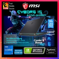 MSI GAMING LAPTOP CYBORG 15 A12VF-1610MY (i7-12650H/ 8GB OR 16GB RAM /512GB SSD/ NVIDIA GEFORCE RTX4