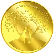 999.9 Pure Gold | 5g Love is Patient Gold Medallion