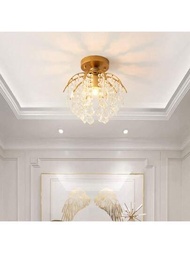 1個現代水晶吊燈,led吸頂燈具,e27插座吸頂照明裝置,適用於客廳、臥室、廚房、走廊、酒吧、餐廳