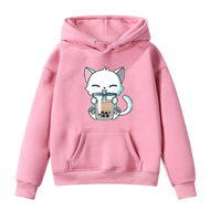 Faza Shop Jaket Sweater Hoodie Anak Perempuan dan Laki laki Usia 6tahun sampai 12tahun Gambar Kucing Boba Sweater Anak Kucing Boba Hoodie Anak Kucing Boba Terkini Paling Laris 2022