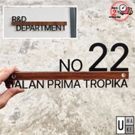 Plate Nombor Rumah / House Number Plate Signage / Papan Tanda Alamat/ No Rumah / Acrylic Wood Modern