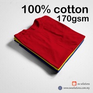 Premium T-shirt Black Round Neck Cotton Short Sleeve Plain Baju Tshirt Kosong Hitam Men/Women/Ladies