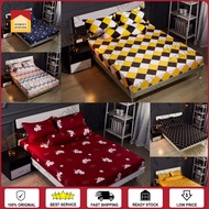 GETAH KELILING 360 Premium Cotton 4in1 King Queen/2in1 Single Cotton Premium Cadar Bedsheet Set Saru
