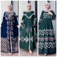 KM elegant fashion printed muslim maxi dress