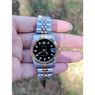 PROKING SILVER GOLD ANALOG DIAMOND DIAL BOY SIZE MEDIUM SIZE WATCH WITH DATE