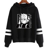 Hunter X Hunter Hoodies Men Long Seve Sweatshirt Killua Anime Manga Black Hoodies Tops Clothes