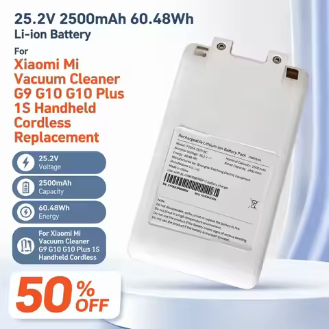 25.2V 2500mAh 60.48Wh Li-ion Battery For Xiaomi Mi Vacuum Cleaner G9 G10 G10 Plus 1S Handheld Cordle