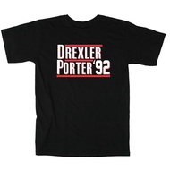 Clyde Drexler Terry Porter Trail Blazers 1992 Long Short Sleeve T-Shirt