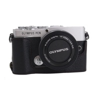 Suitable for Olympus EP7 First Layer Leather Camera Base Leather Case ep7 Half-Pack Protective Case 