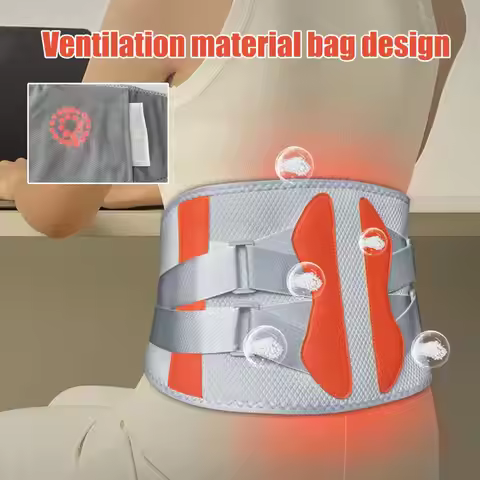 Heat Therapy Massage Belt Wrap Heated Waist Brace Back Pain Relief Cordless Heating Pad with Massage