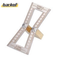 BACKOF Dovetail Marker, with Scale Brass Dovetail Jig Guide, with Bevel 1:5/1:6/1:7/1:8 Slopes Stain