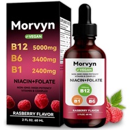 Morvyn Essential Vitamin Liquid Drops | 5-in-1 Vitamin B Complex Liquid Drops | B12 B6 B1 Drops - 60