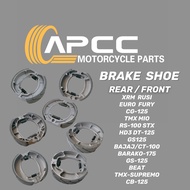 MOTORCYCLE BRAKE SHOE XRM/RUSI/FURY/TMX/MIO/RS100/BARAKO175/HD3/BEAT/TMX-SUPREMO/BAJAJ/CT100/GS125