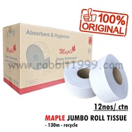 MAPLE JUMBO ROLL TISSUE - recycle (130m x 12nos/ ctn) - jumbo roll tissue / jumbo roll / jumbo toile