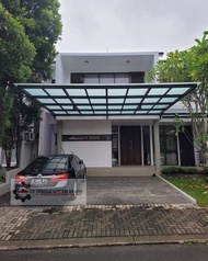 kanopi kaca tempered laminated 12mm rumah hunian pondok indah jakarta