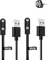 (Pack of 2) Cable for BANLVS G62 Smart Watch 1.85 Inch, yystao Stable Magnetic USB Charging Cable Co