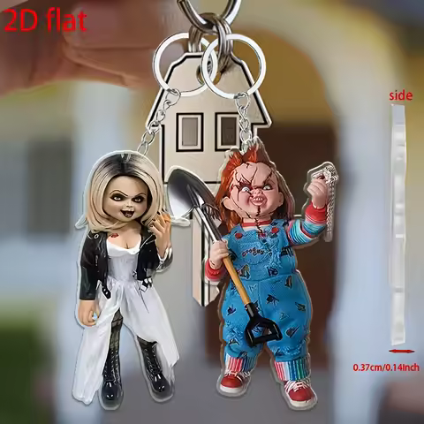 2pcsHorror Themes-2D Acrylic Keychain, Car Keychain,Gift for Horror Enthusiasts, Halloween and Chris